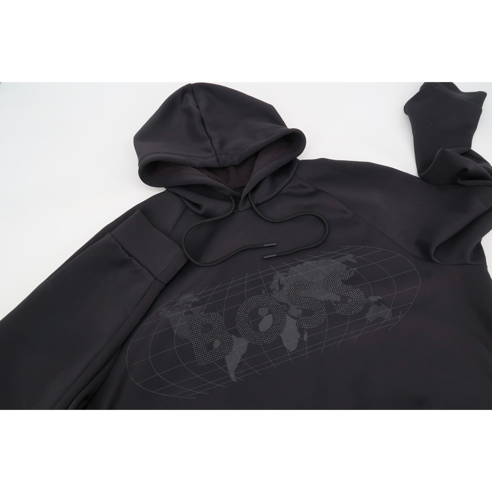 Hugo Boss Soody Diamond Men's XXL Black Rhinestone Hoodie Pullover Size 2XL